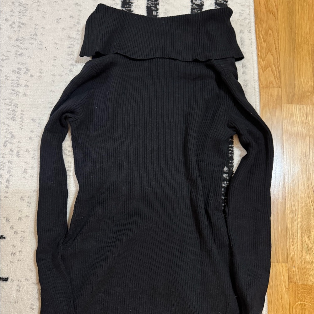 DKNY Petite Black Cowl Neck Sweater - Picture 2 of 3
